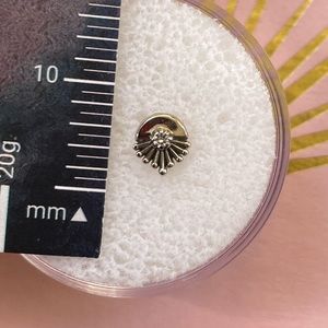 Sacred Symbols white gold cz threadless press fit piercing jewelry.